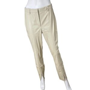 Jason Wu Beige Faux Leather Pants Ankle Slits